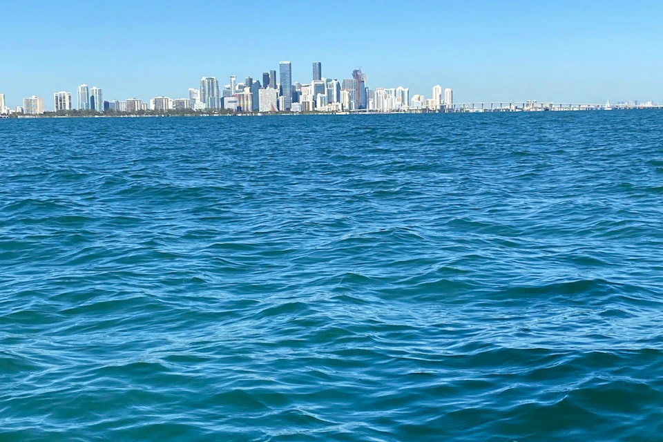 The skyline of the city of Miami, this unique view of the city can only be found in the Bay!