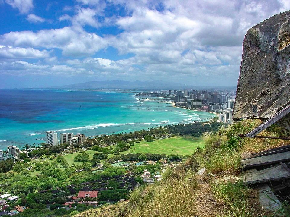 View of Waikiki from Diamond Head Crater in Hawaii