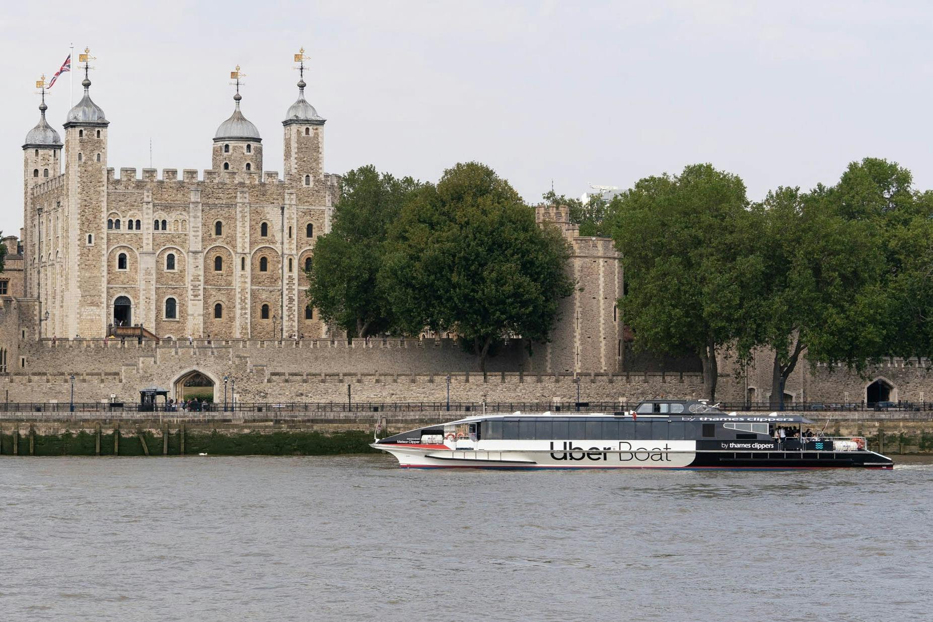 Uber Boat by Thames Clippers and The Tower of London