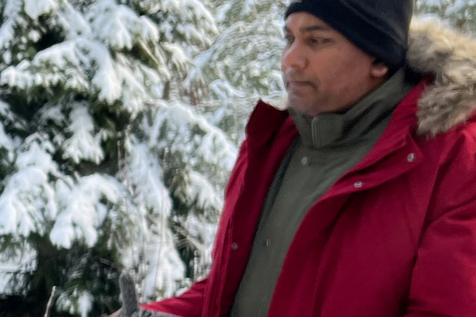 Experience the magic of winter before entering a warm sauna.