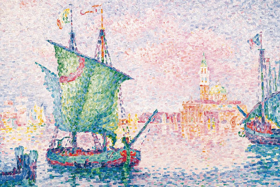 Paul Signac
Venedig, die rosa Wolke / Ankerplatz bei der Giudecca, 1909