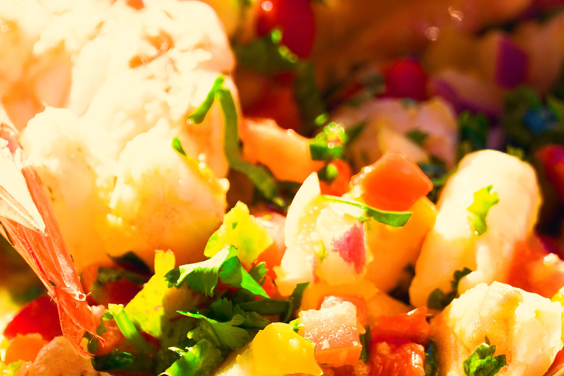 Peruvian style shrimp ceviche from the award winning waterfront Fish Market