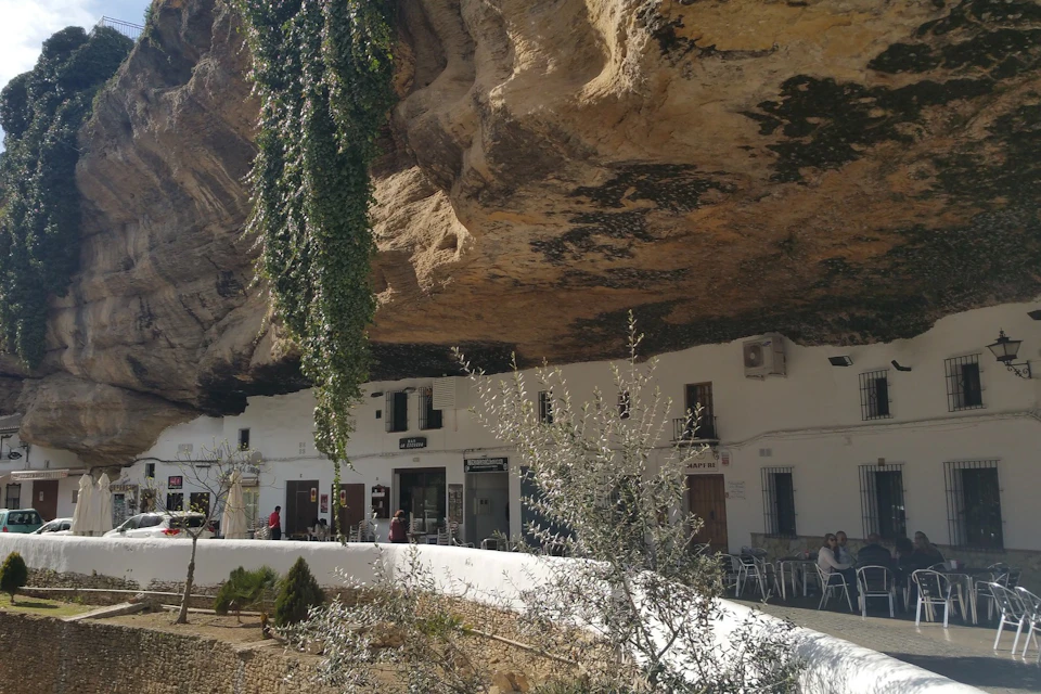 Houses built into the rock in Setenil de las Bodegas, Spain