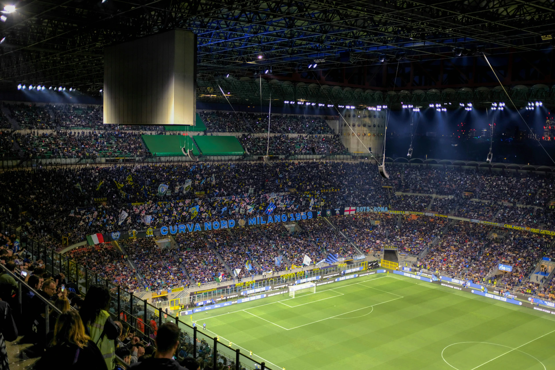 International fans in the San Siro stadium