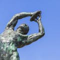 A statue of discobolus athlete