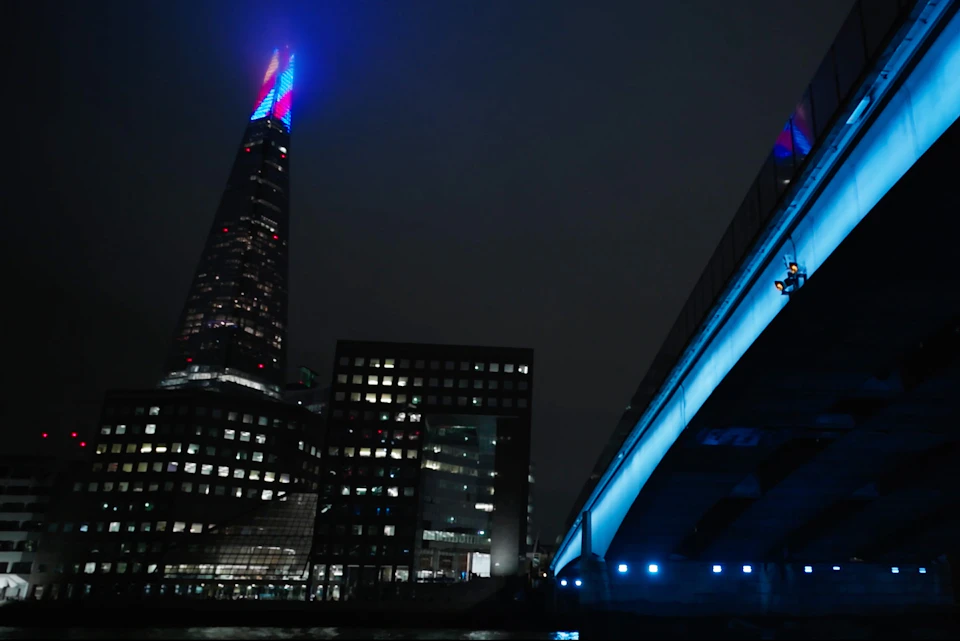 Illuminated London Bridge and The Shard