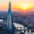 Aerial view of the Shard at sunset