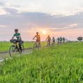 Entfliehen Sie den belebten Straßen von Siem Reap und erkunden Sie die Landschaft bei Sonnenuntergang auf dieser friedlichen Fahrradtour.