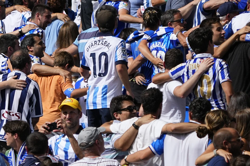 Fans of Real Sociedad celebrating