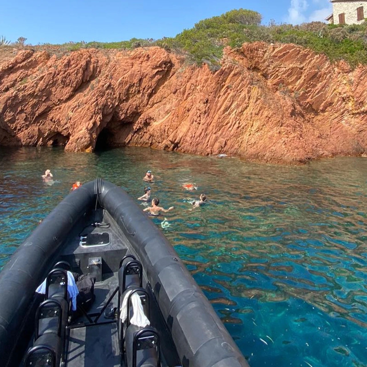 The supplier's black RIB boats with jockey seats