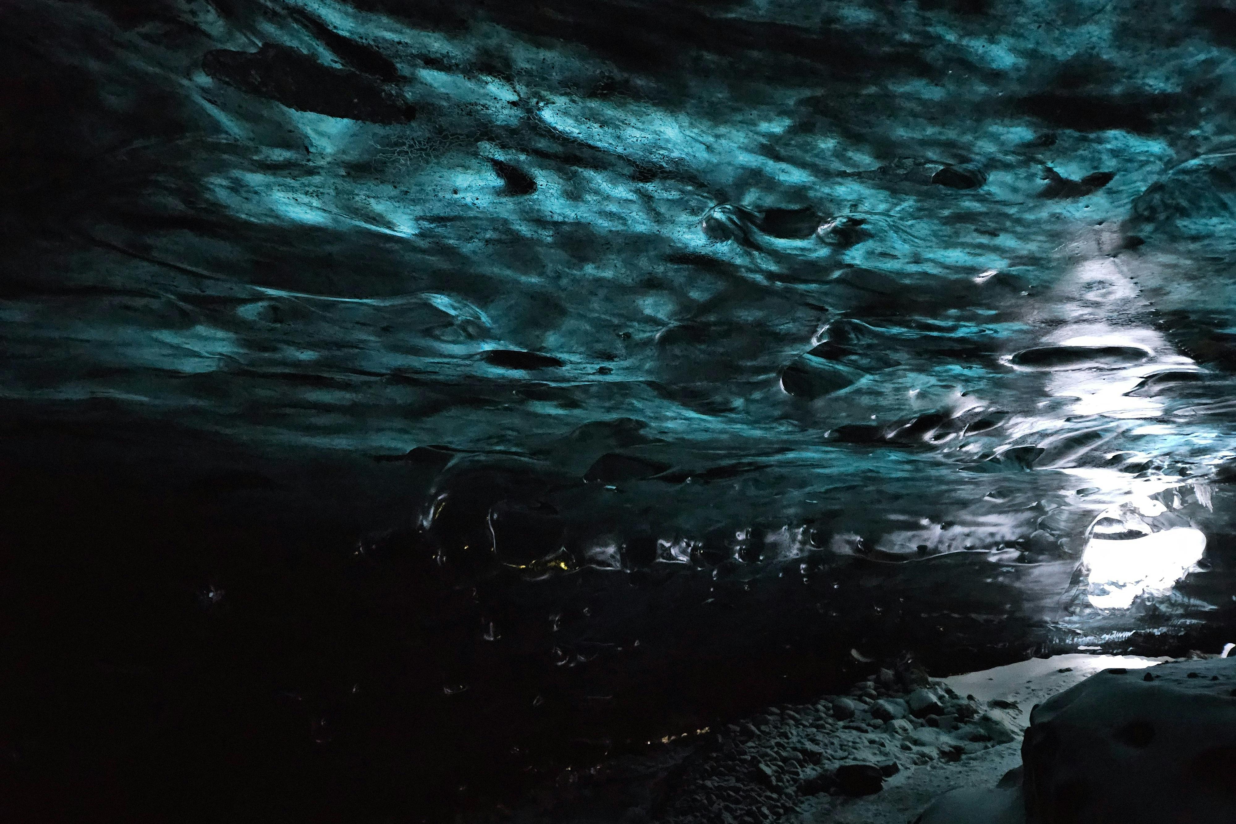 Blue, green, clear, black. We have all kinds of different colors in the ice caves.