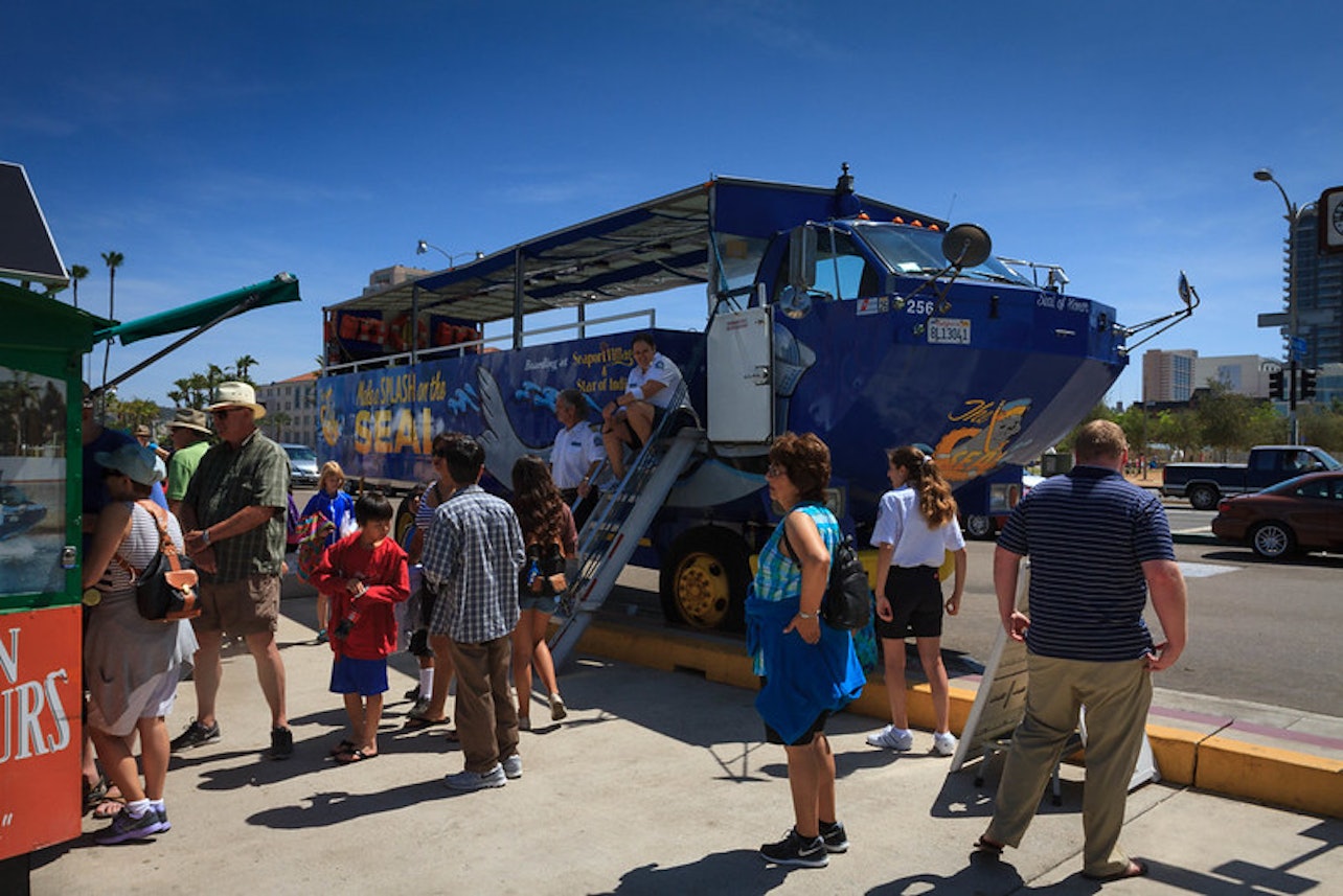San Diego: Tour de 90 minutos en bus anfibio para ver focas - Alojamientos en San Diego