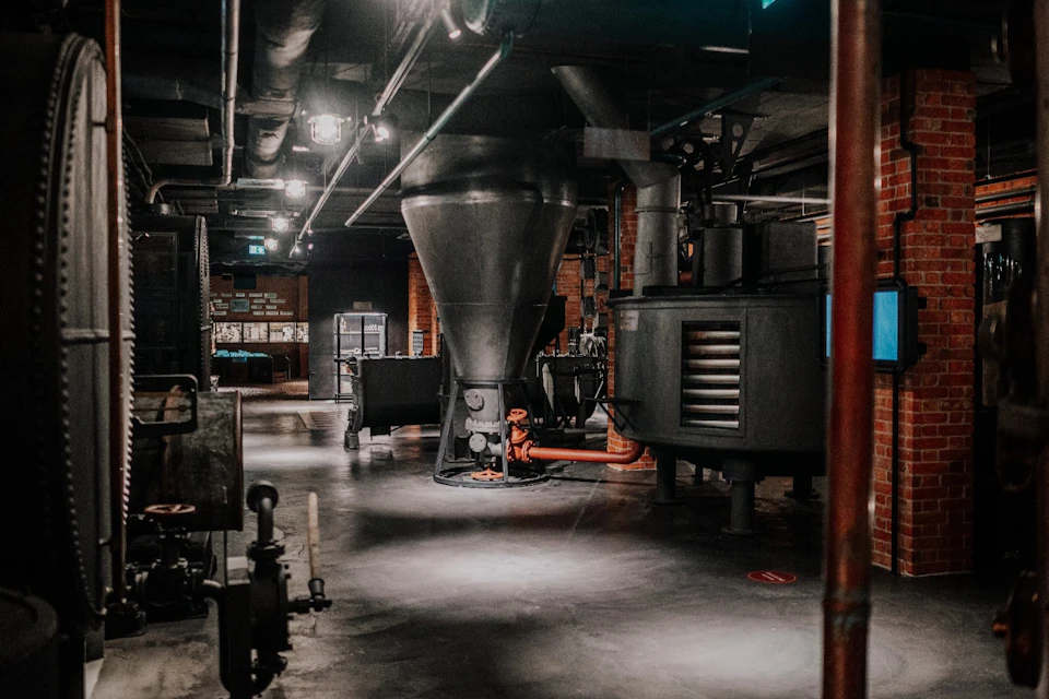 Antique vodka distillation machines.