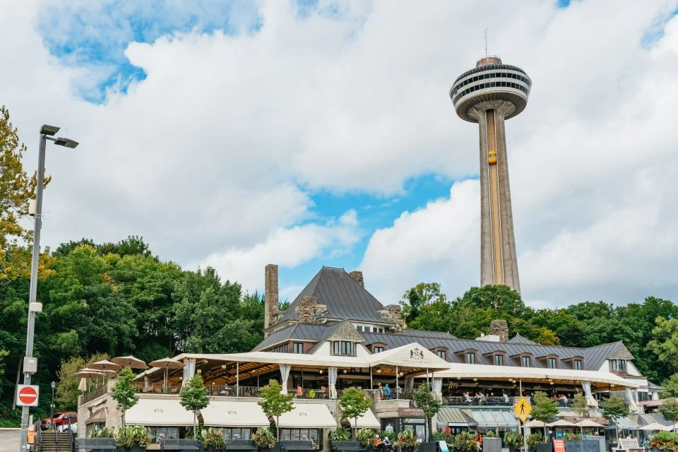 whenever the boat ride is not in the water the tour includes the Skylon tower