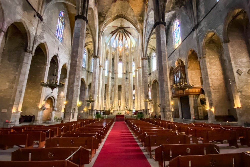 Interior of the Holy Cross Cathedral in Barcelona