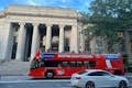 Boston Sightseeing tour bus infront of MIT