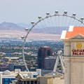 View of the Linq High Roller with mountains in the background