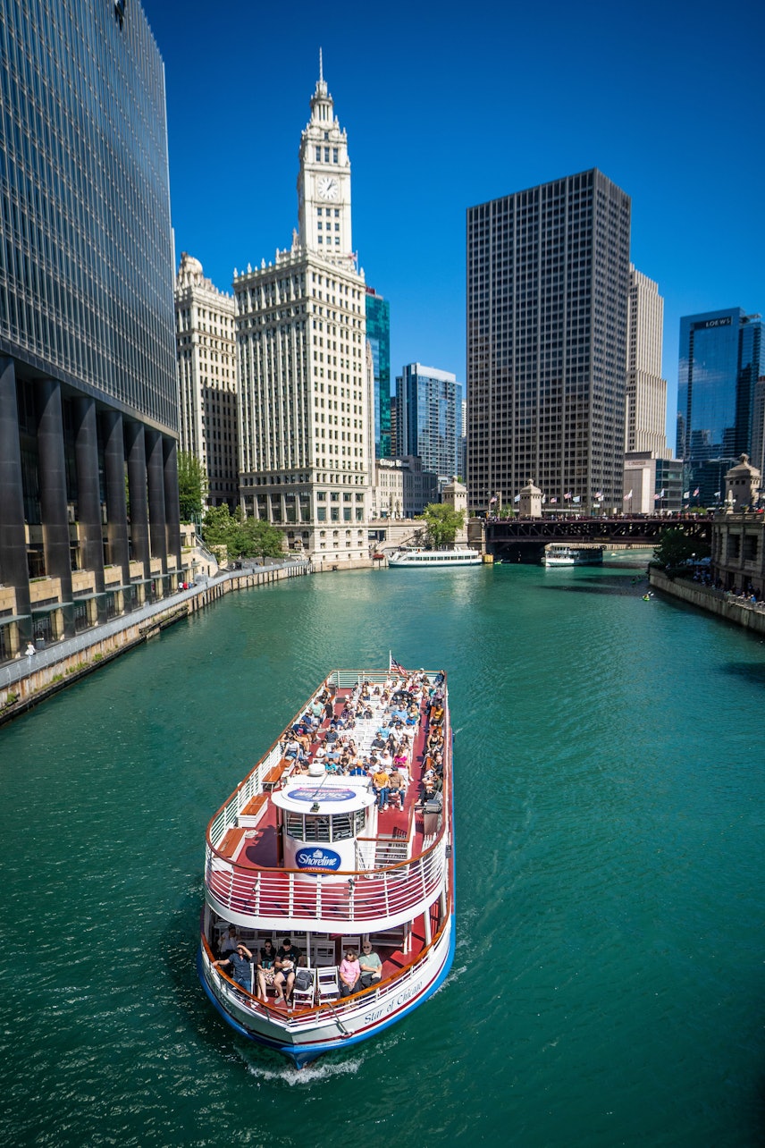 Chicago: Cruzeiro pelo rio Architecture saindo do Navy Pier - Acomodações em Chicago