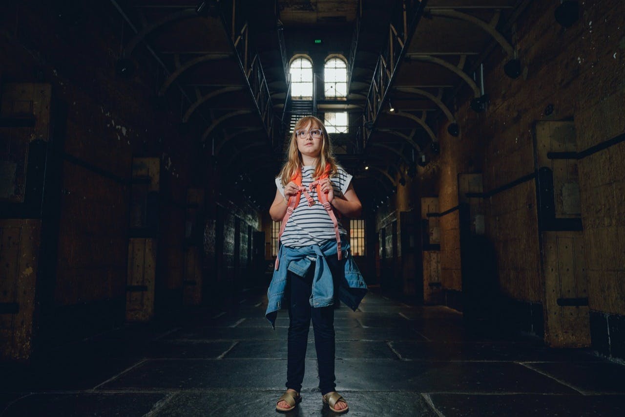 Child inside Old Melbourne Gaol