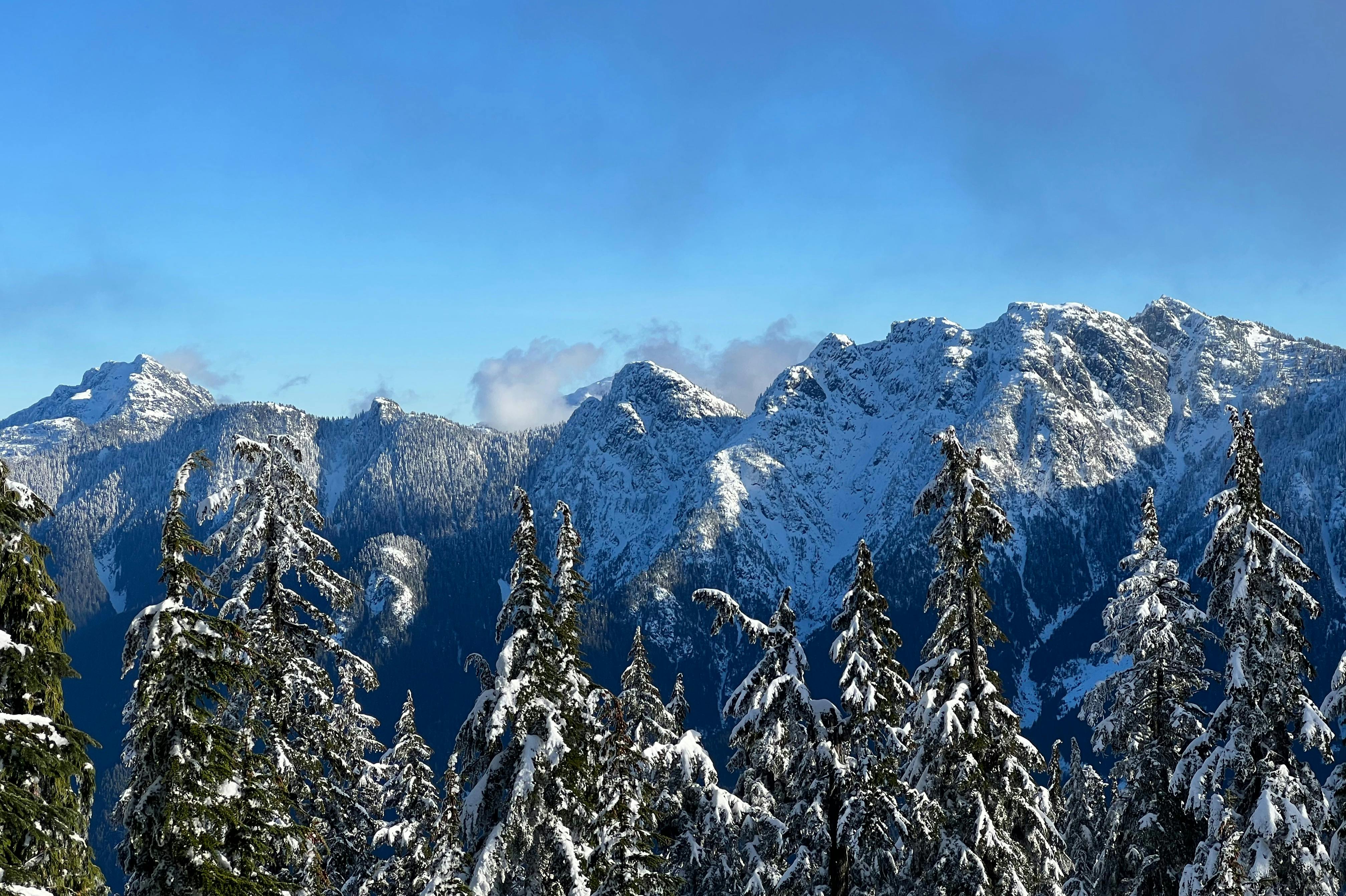 バンクーバーの山々の眺め。