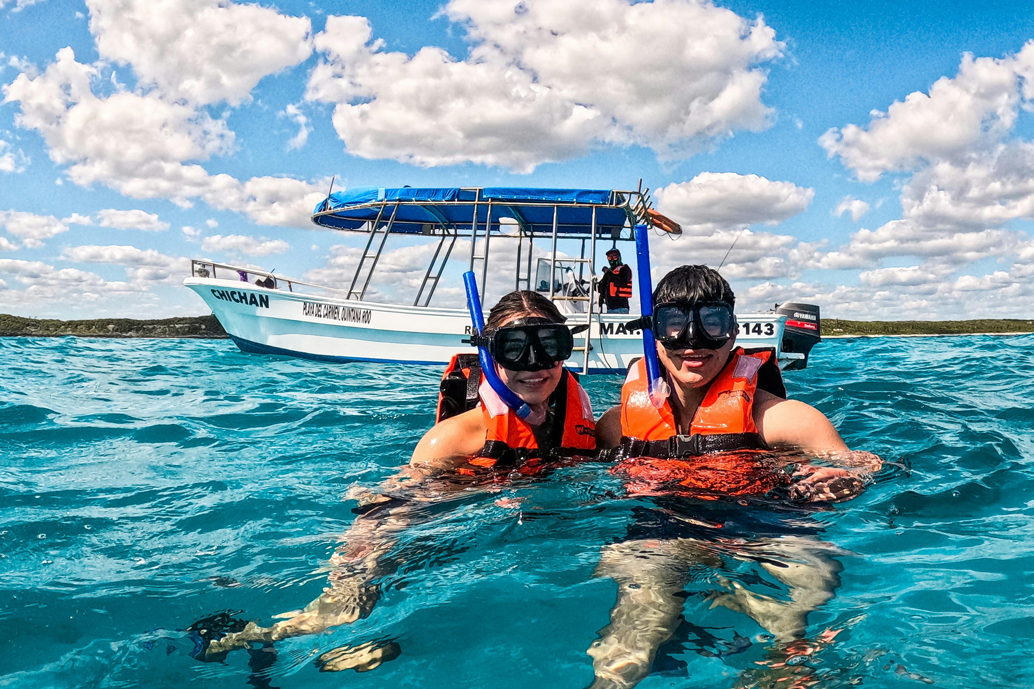 Snorkeling activity with people enjoying.