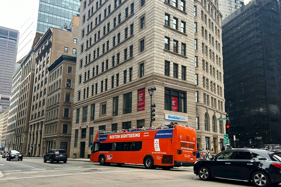 Boston Sightseeing double-decker bus