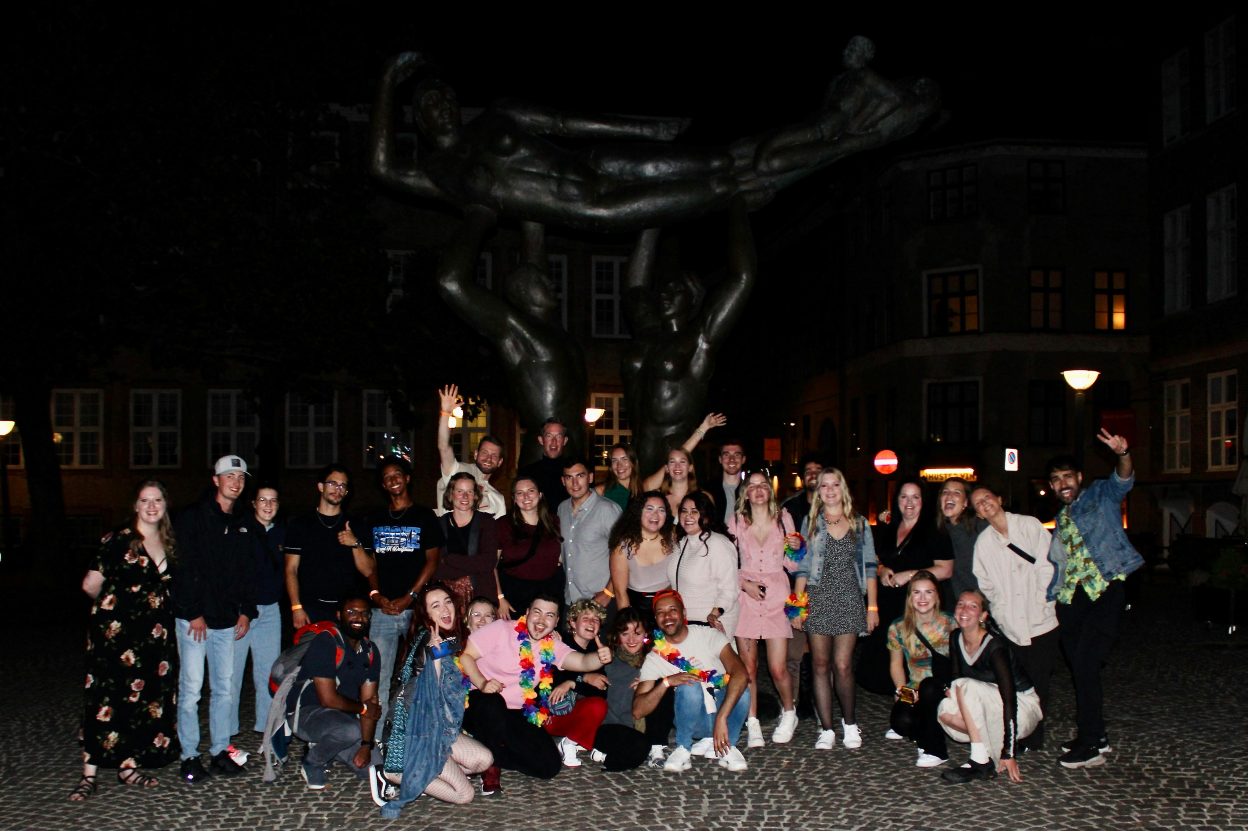 Pub crawl group photo