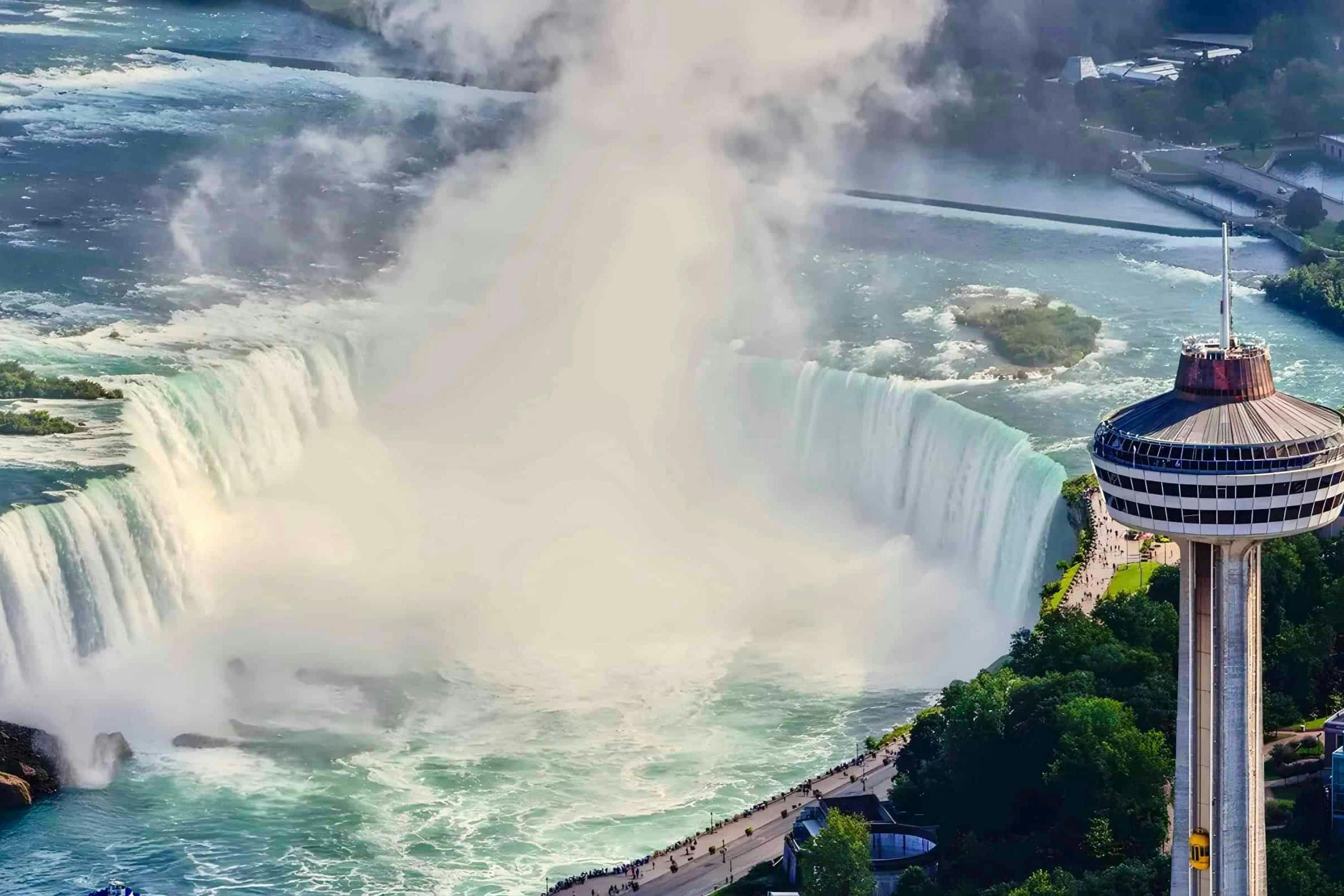 Views of the waterfalls from the Skylon Tower