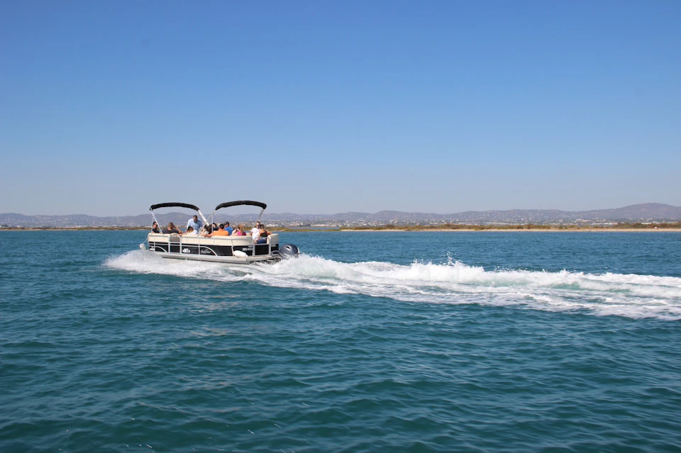 The boat cruising during the tour