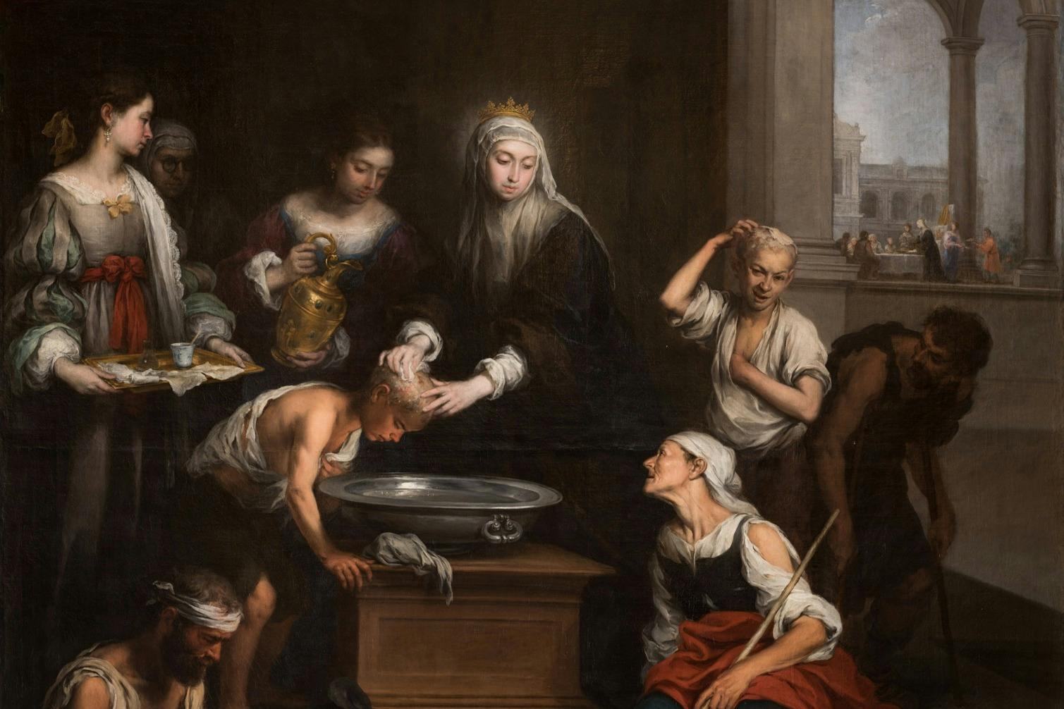 "SAINT ELIZABETH OF HUNGARY HEALING THE TINGOSOSOS" B.E. MURILLO