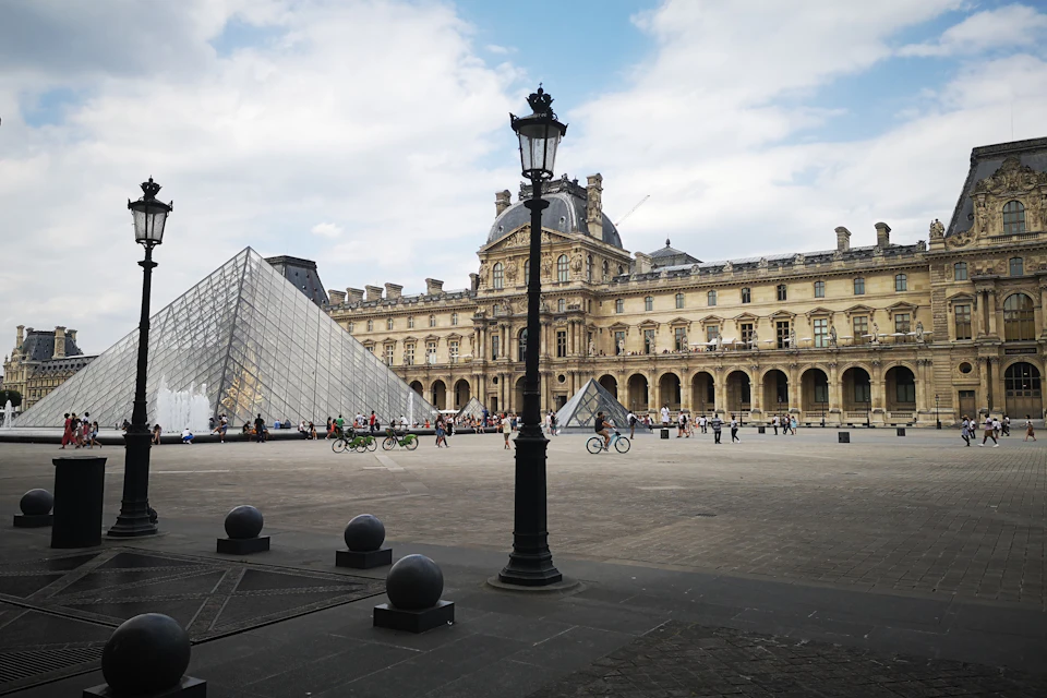 outside Louvre Museum