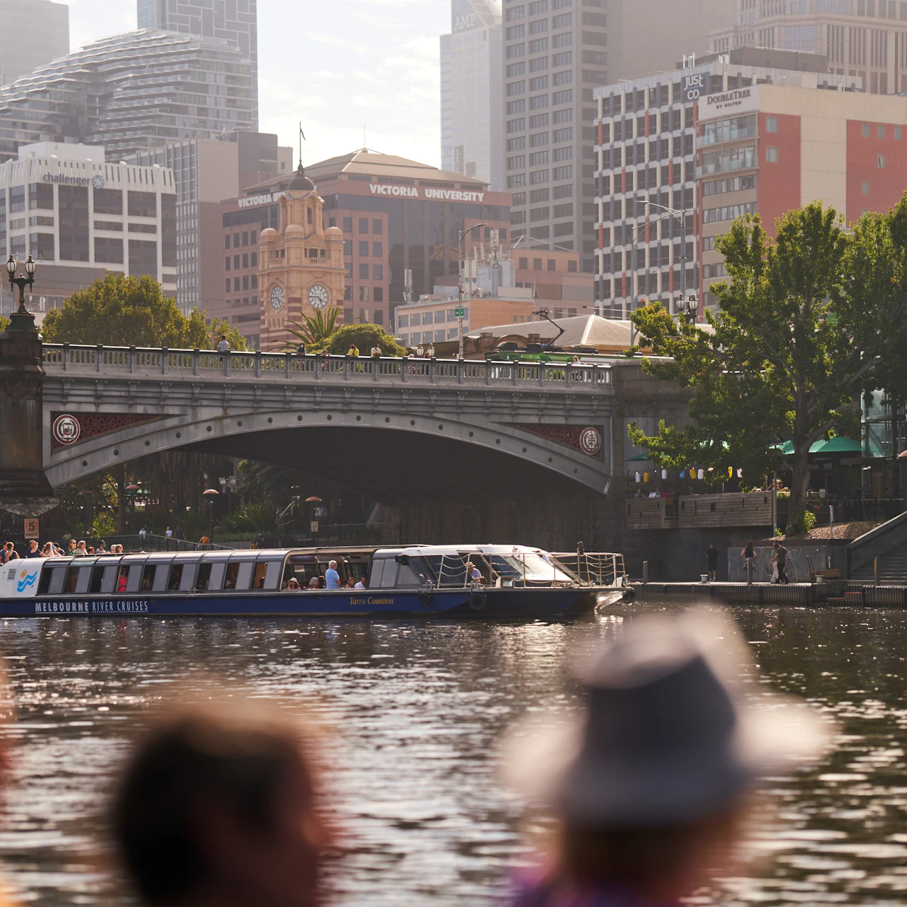 Boat Gliding along Yarra River