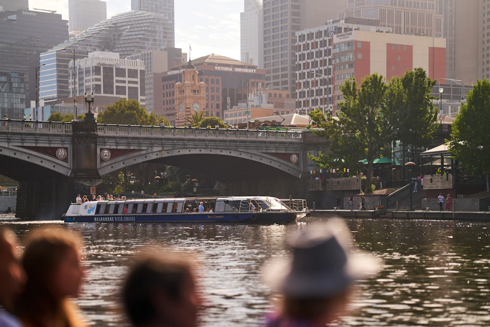 Boat Gliding along Yarra River
