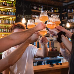 Cheers with the guide