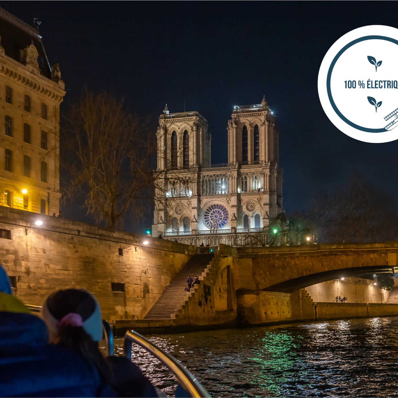 Paris : Croisière nocturne sur la Seine avec musique à bord + Appli d'audioguide