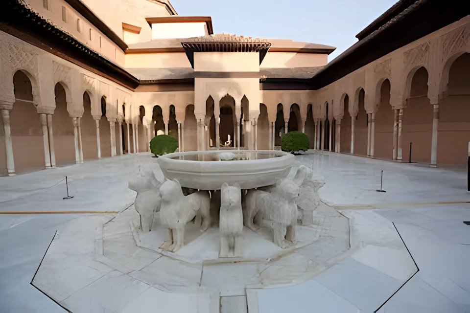 The Courtyard of the Lions, one of the main attractions of the Alhambra.