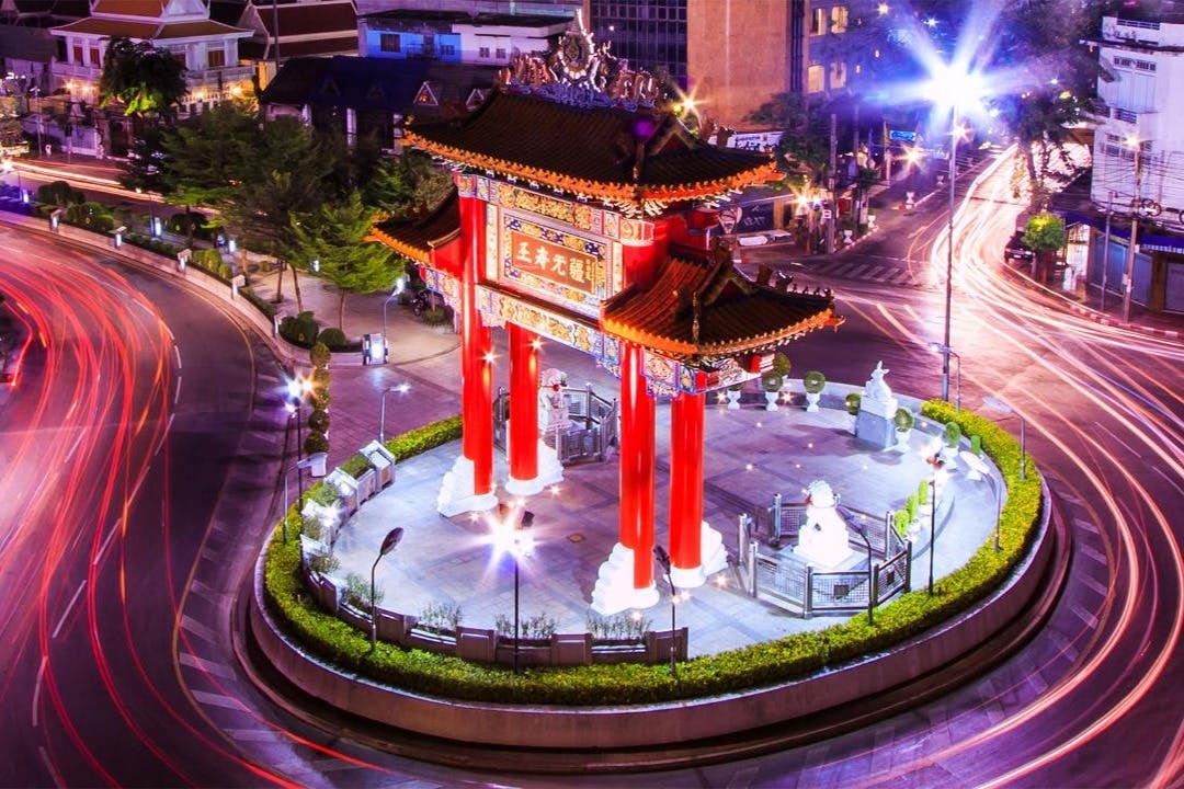 Bangkok v noci: Čínská čtvrť, květinový trh a ulice Khao San