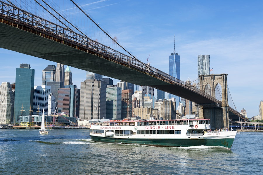 NYC Manhattan Circle Line Cruise around Statue of Liberty by day