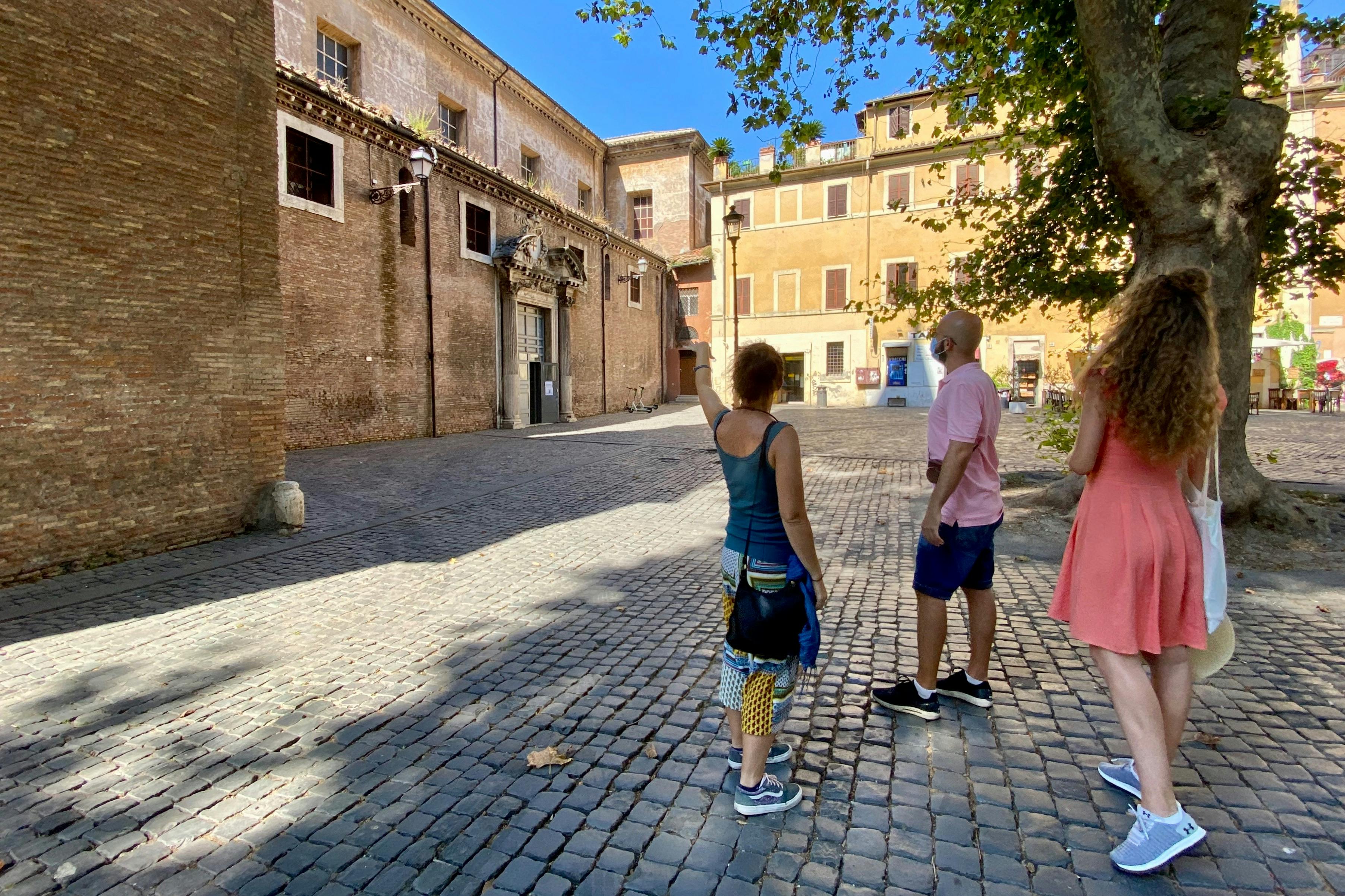 Outside the Basilica of Saint Crisogono in Trastevere, Rome