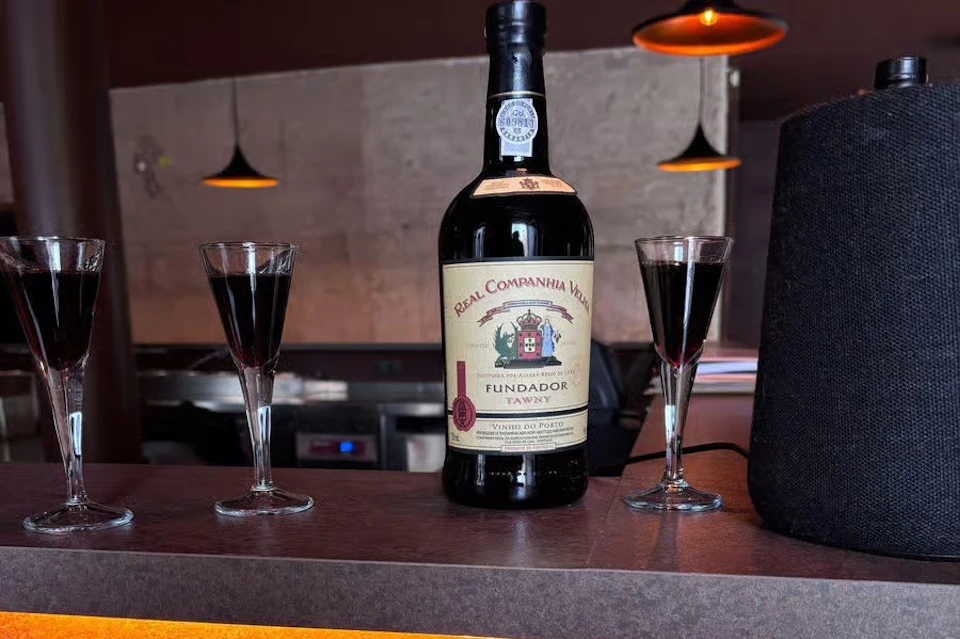 Complimentary glass of port wine
