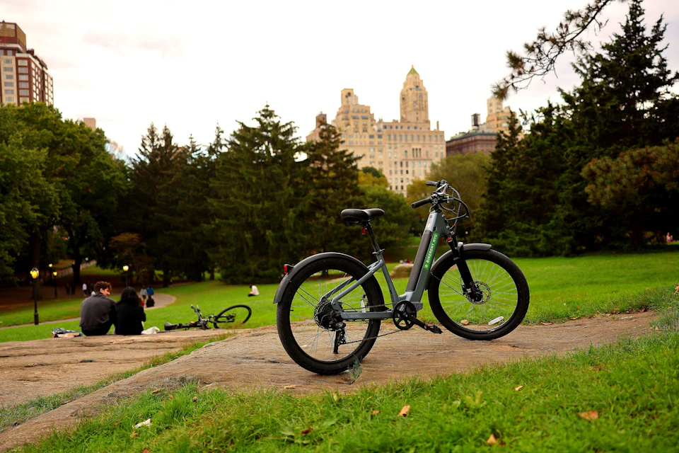 E-bike with a view of Central Park