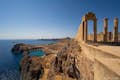 Akropolis van Lindos uitzicht op zee