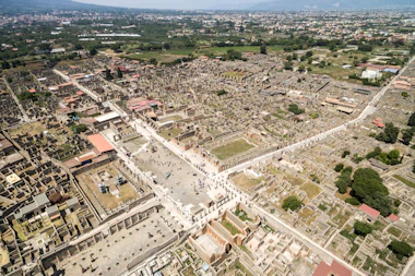 Pompeii excavations from above