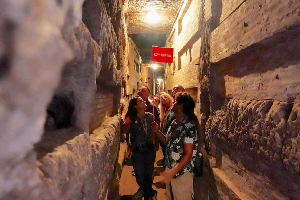 Descend into the Priscilla Catacombs after-hours, a privilege reserved for your group only.
