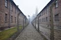 Narrow walkways in Auschwitz I