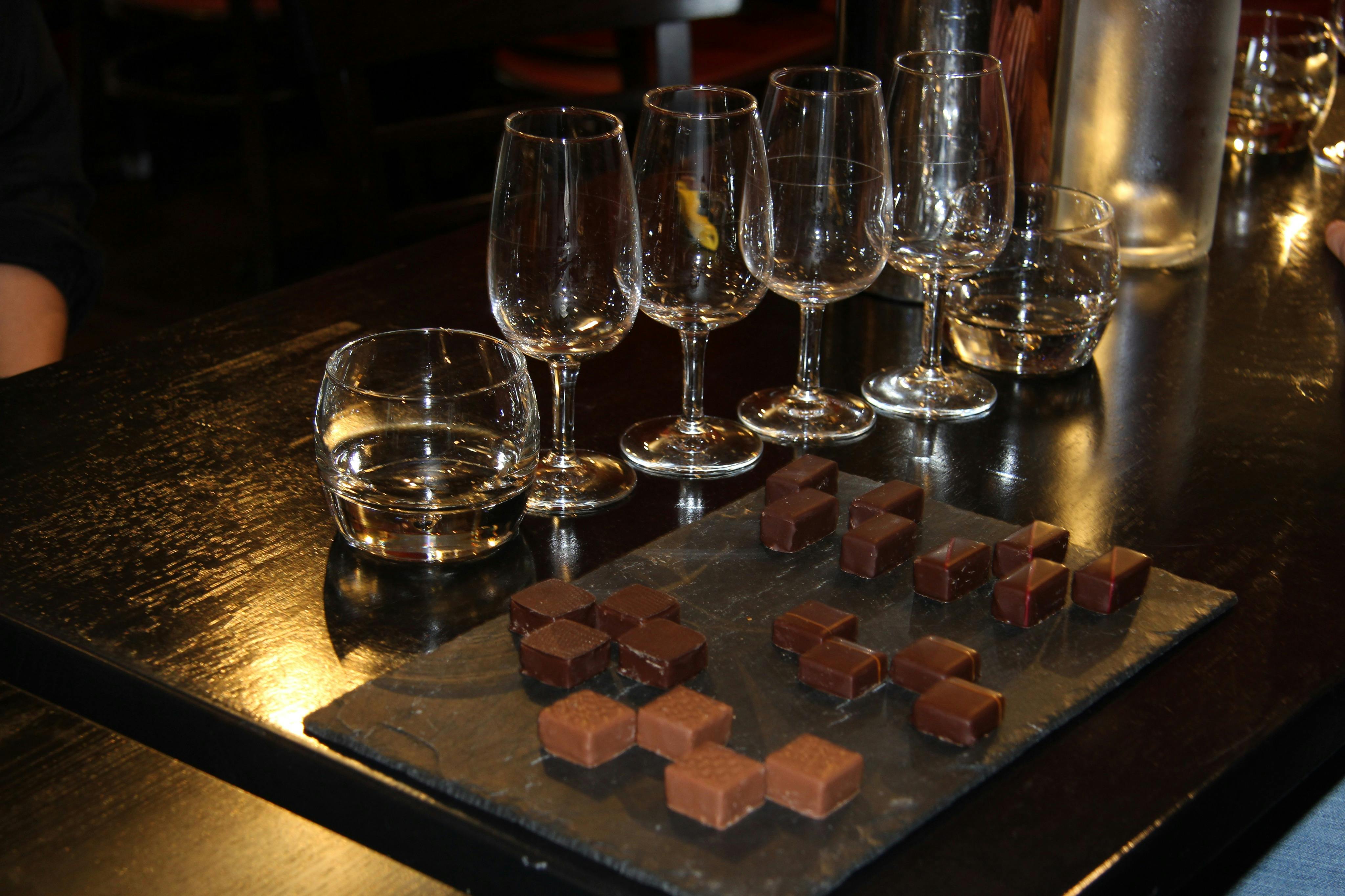 Wine and chocolate tasting
