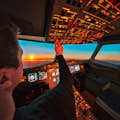 Aerotask A320 Berlin - Cockpit al tramonto