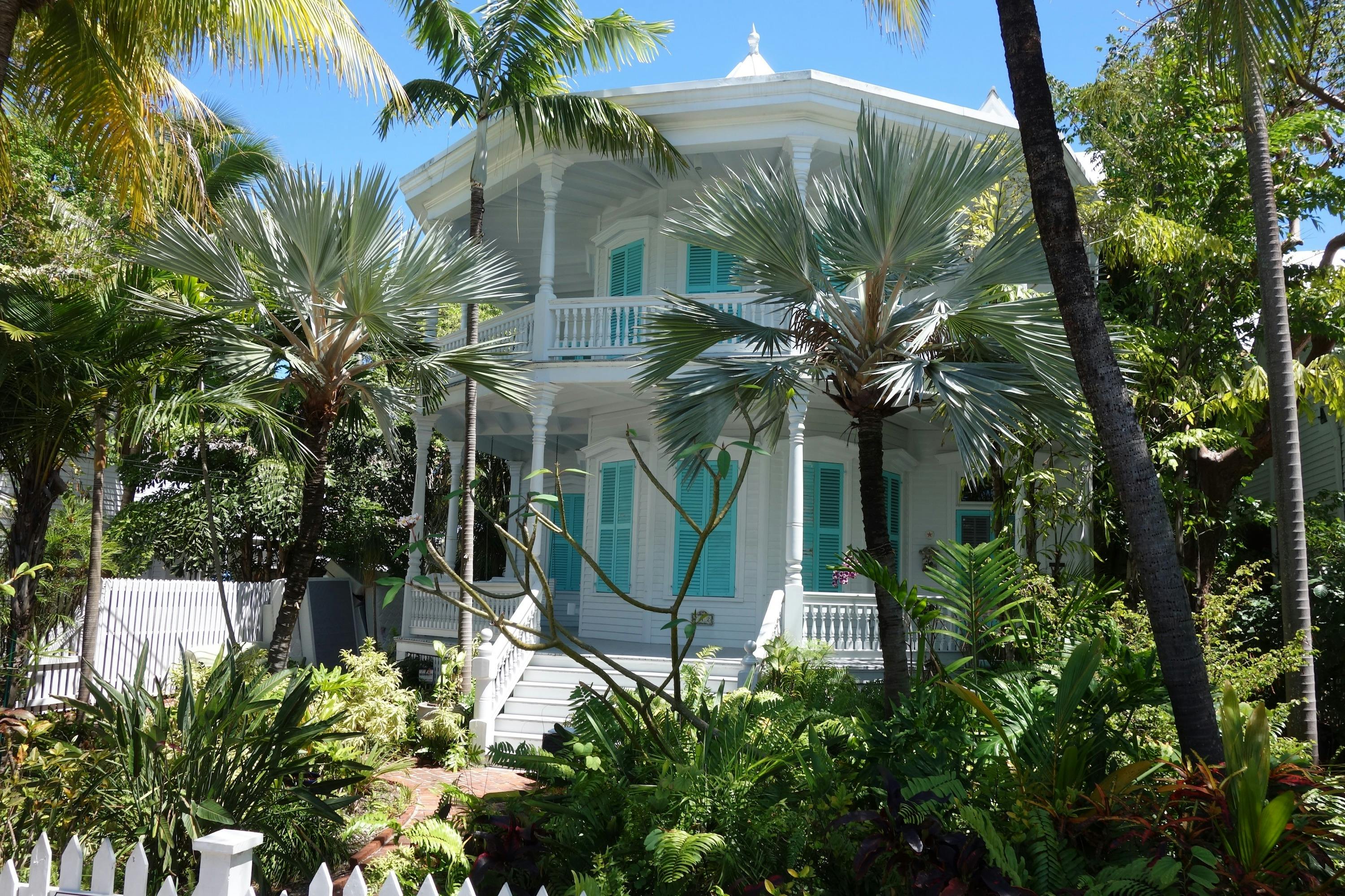 Tropical vegetation is abundant in Key West