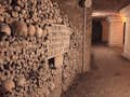 The corridors in the Catacombs of Paris