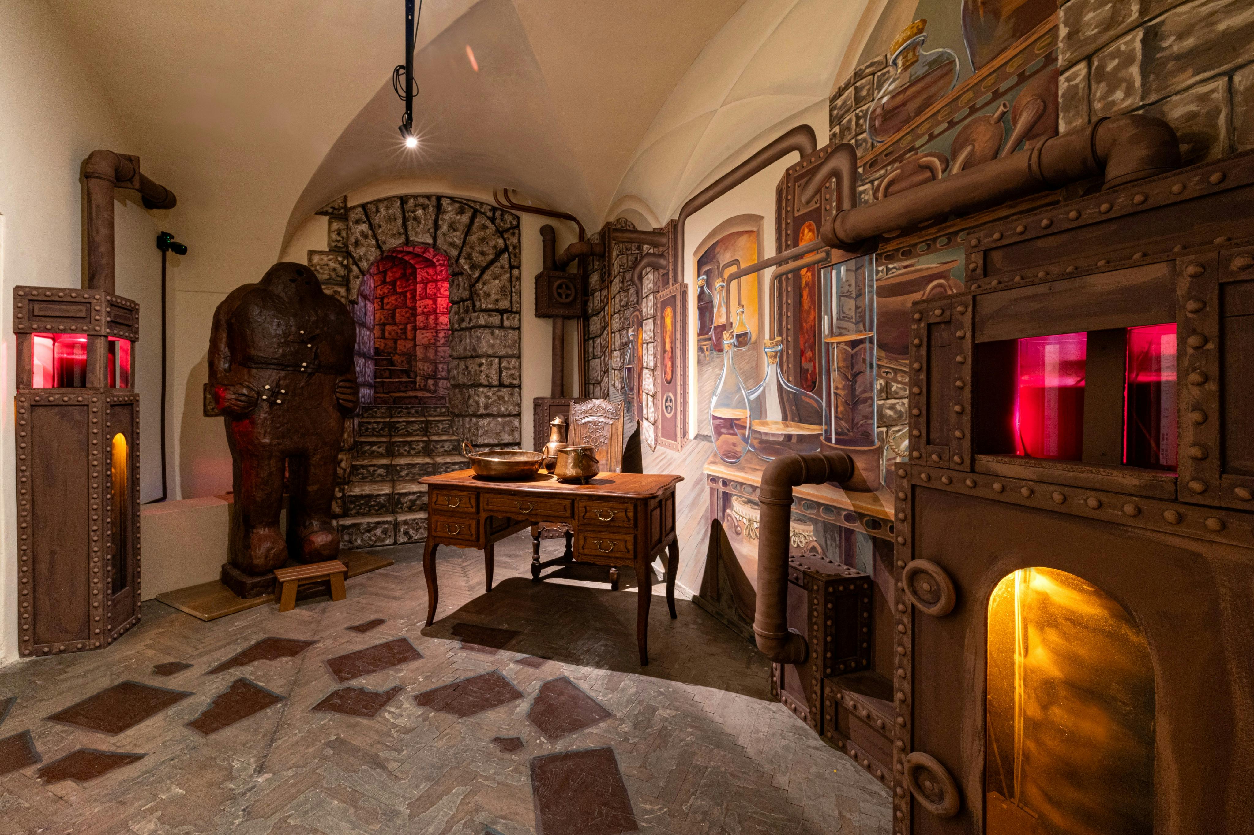 초콜릿 골렘과 그의 마법에 걸린 실험실.